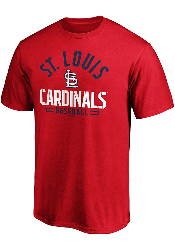 St Louis Cardinals Red Arched Stencil Short Sleeve T Shirt