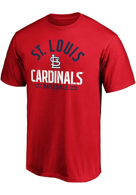 St Louis Cardinals Red Arched Stencil Short Sleeve T Shirt