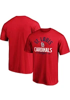 St Louis Cardinals Red Arched Stencil Short Sleeve T Shirt