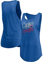 Chicago Cubs Womens Grey Triblend Tank Top