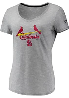 St Louis Cardinals Womens Grey Space Dye Short Sleeve T-Shirt