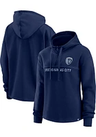 Sporting Kansas City Womens Blue Iconic Hooded Sweatshirt