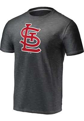 St Louis Cardinals Grey Wordmark Logo Space Dye Short Sleeve T Shirt