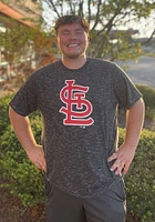 St Louis Cardinals Grey Wordmark Logo Space Dye Short Sleeve T Shirt