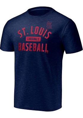 St Louis Cardinals Navy Blue Wordmark Space Dye Short Sleeve T Shirt