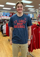 St Louis Cardinals Navy Blue Wordmark Space Dye Short Sleeve T Shirt