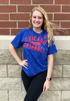 Chicago Cubs Blue Arch Name Space Dye Short Sleeve T Shirt