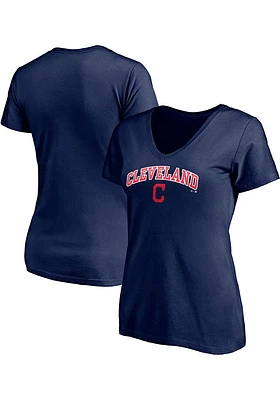 Cleveland Guardians Womens Navy Blue Essential Short Sleeve T-Shirt