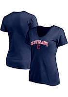 Cleveland Guardians Womens Navy Blue Essential Short Sleeve T-Shirt