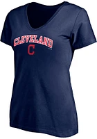 Cleveland Guardians Womens Navy Blue Essential Short Sleeve T-Shirt