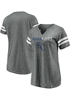 Kansas City Royals Womens Charcoal Notch Short Sleeve T-Shirt
