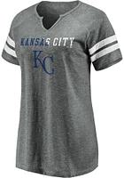 Kansas City Royals Womens Charcoal Notch Short Sleeve T-Shirt