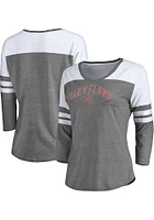 Cleveland Guardians Womens Grey Knit LS Tee