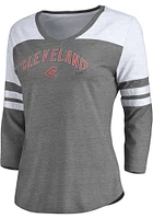 Cleveland Guardians Womens Grey Knit LS Tee