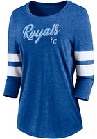 Kansas City Royals Womens Blue Raglan LS Tee