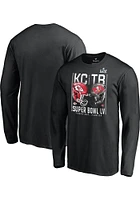 Kansas City Chiefs Black Play Clock Super Bowl LV Matchup Long Sleeve T Shirt