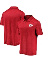 Kansas City Chiefs Mens Red Logo Striated Polo Short Sleeve