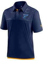 St Louis Blues Mens Navy Blue AP Locker Room Polo Short Sleeve