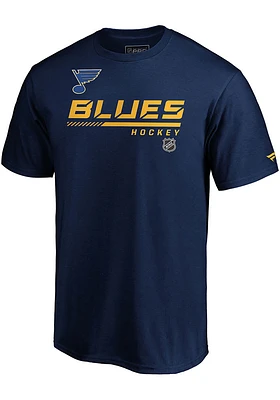 St Louis Blues Navy Blue Chest Logo Pro Prime Short Sleeve T Shirt
