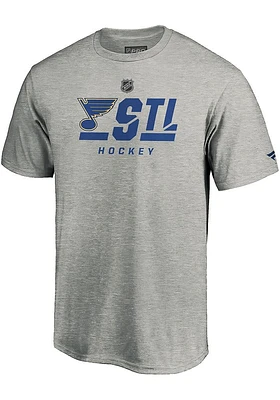 St Louis Blues Grey Pro Prime Secondary Short Sleeve T Shirt