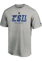 St Louis Blues Grey Pro Prime Secondary Short Sleeve T Shirt
