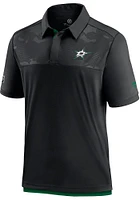 Dallas Stars Mens Black AP Locker Room Polo Short Sleeve