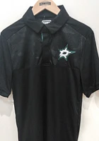 Dallas Stars Mens Black AP Locker Room Polo Short Sleeve