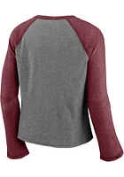 Texas A&M Aggies Womens Grey Block Party Crop LS Tee