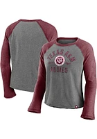 Texas A&M Aggies Womens Grey Block Party Crop LS Tee