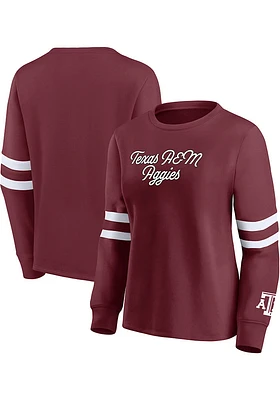 Texas A&M Aggies Womens Maroon Block Party Fleece Crew Sweatshirt