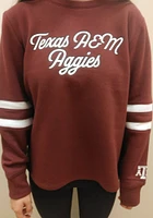 Texas A&M Aggies Womens Maroon Block Party Fleece Crew Sweatshirt