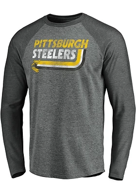 Pittsburgh Steelers Grey RETRO Long Sleeve Fashion T Shirt