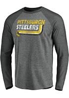 Pittsburgh Steelers Grey RETRO Long Sleeve Fashion T Shirt