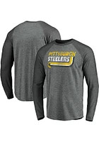 Pittsburgh Steelers Grey RETRO Long Sleeve Fashion T Shirt