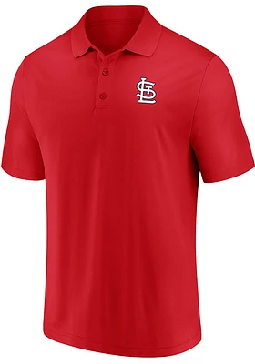 St Louis Cardinals Mens Red Team Poly Polo Short Sleeve