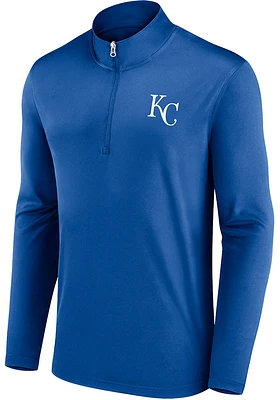 Kansas City Royals Mens Blue Team Poly QZ Long Sleeve Qtr Zip Pullover