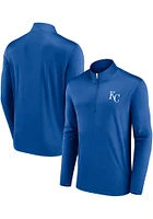 Kansas City Royals Mens Blue Team Poly QZ Long Sleeve Qtr Zip Pullover