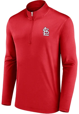 St Louis Cardinals Mens Red Team Poly QZ Long Sleeve Qtr Zip Pullover