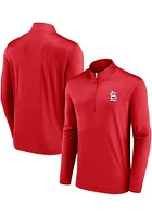 St Louis Cardinals Mens Red Team Poly QZ Long Sleeve Qtr Zip Pullover