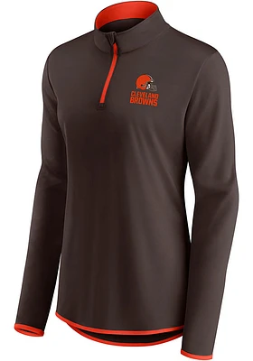 Cleveland Browns Womens Brown Poly Qtr Zip Pullover