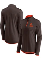 Cleveland Browns Womens Brown Poly Qtr Zip Pullover
