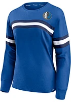 Dallas Mavericks Womens Blue Block Party LS Tee