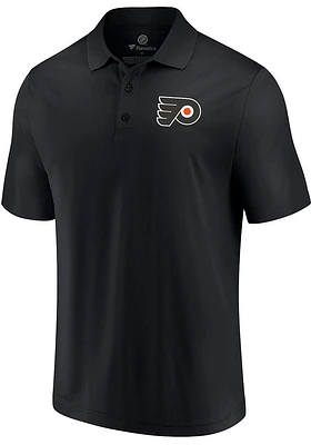 Philadelphia Flyers Mens Black Team Poly Polo Short Sleeve