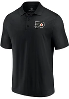 Philadelphia Flyers Mens Black Team Poly Polo Short Sleeve
