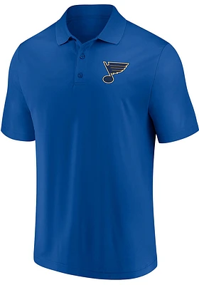 St Louis Blues Mens Blue Team Poly Polo Short Sleeve