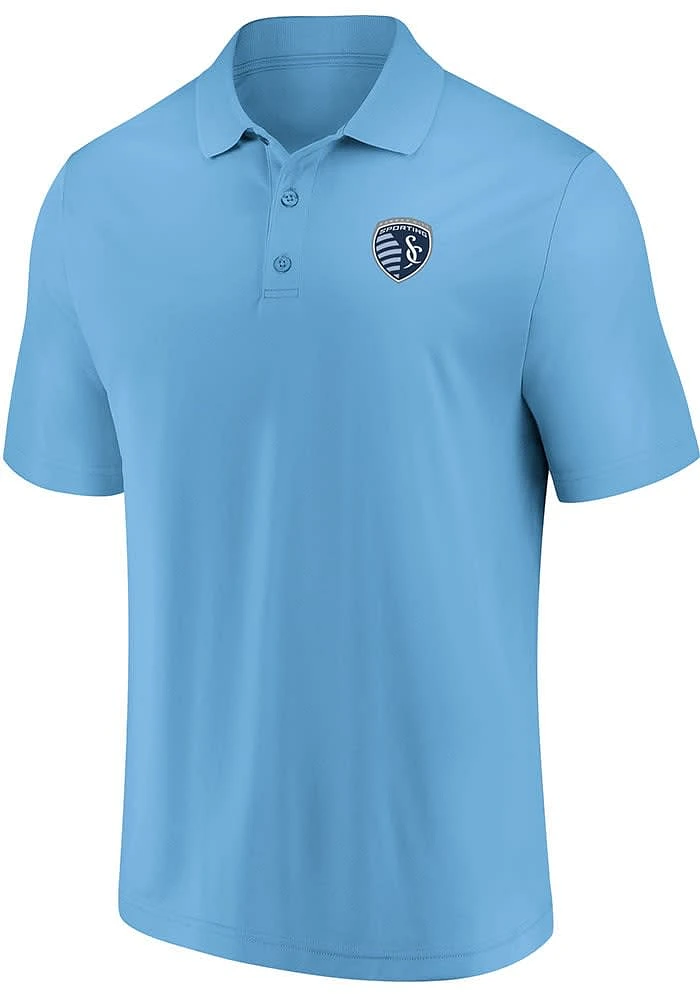 Sporting Kansas City Mens Blue TEAM LOGO Short Sleeve Polo