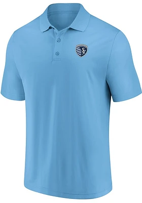Sporting Kansas City Mens Blue TEAM LOGO Short Sleeve Polo
