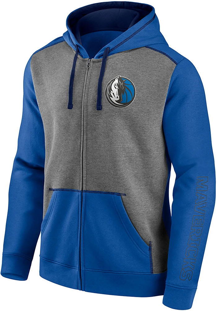 Dallas Mavericks Mens Blue BLOCKED Long Sleeve Zip