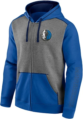 Dallas Mavericks Mens Blue BLOCKED Long Sleeve Zip