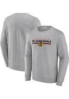 Chicago Blackhawks Mens Grey Block Party Crew Long Sleeve Sweatshirt